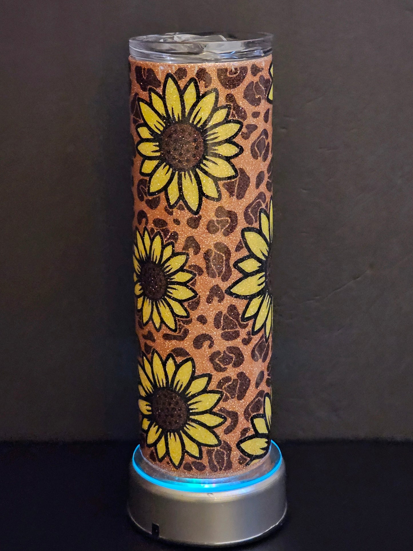 30oz Glitter burst sunflower tumbler