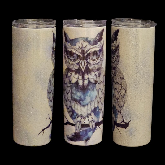 20oz Blue Owl Glitter tumbler